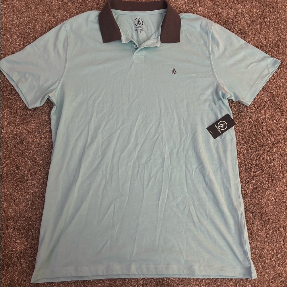 Volcom Men's Light Blue Polo Shirt